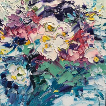 Pittura intitolato "Abstract flowers 14…" da Svitlana Andriichenko, Opera d'arte originale, Olio