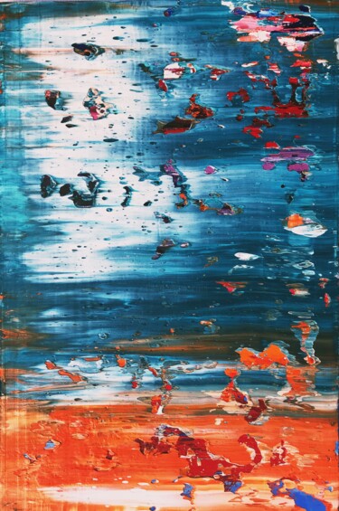 Painting titled "New Mars.A50" by Svitlana Andriichenko, Original Artwork, Oil Mounted on Wood Stretcher frame