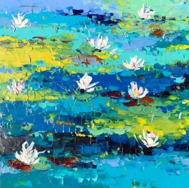 Malerei mit dem Titel "Abstract flowers 14…" von Svitlana Andriichenko, Original-Kunstwerk, Öl