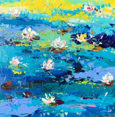 Malerei mit dem Titel "Abstract flowers 14…" von Svitlana Andriichenko, Original-Kunstwerk, Öl