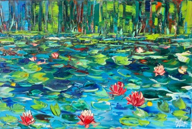 Картина под названием "A cache of water li…" - Svitlana Andriichenko, Подлинное произведение искусства, Масло Установлен на…