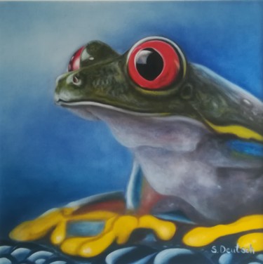 Pintura titulada "frosch" por Svitlana Deutsch (Svetlana Doich), Obra de arte original, Oleo