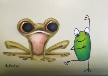 Картина под названием "лягушки" - Svitlana Deutsch (светлана дойч), Подлинное произведение искусства, Масло
