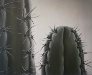 Painting titled "kaktus 3" by Svitlana Deutsch (Svetlana Doich), Original Artwork, Oil