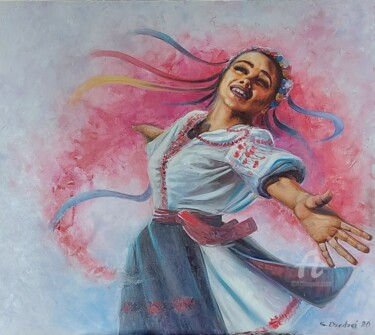 Pintura titulada ""Украина танцует"" por Svitlana Dzedzei, Obra de arte original, Oleo Montado en Bastidor de camilla de mad…