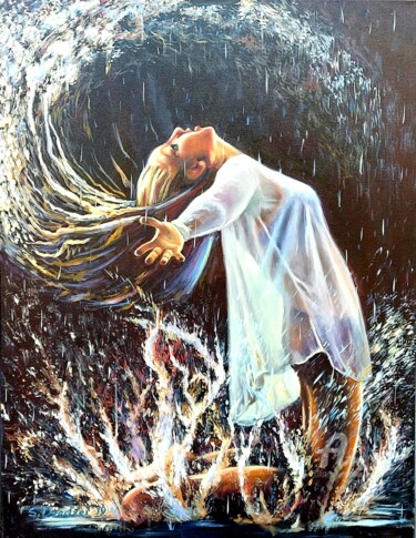 Картина под названием ""Im happy"" - Svitlana Dzedzei, Подлинное произведение искусства, Масло Установлен на Деревянная рама…