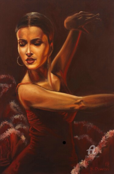 Painting titled ""Spanish soul"" by Svitlana Dzedzei, Original Artwork, Oil Mounted on Wood Stretcher frame