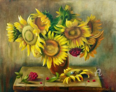 Картина под названием ""The sun in a jug"" - Svitlana Dzedzei, Подлинное произведение искусства, Масло Установлен на Деревян…