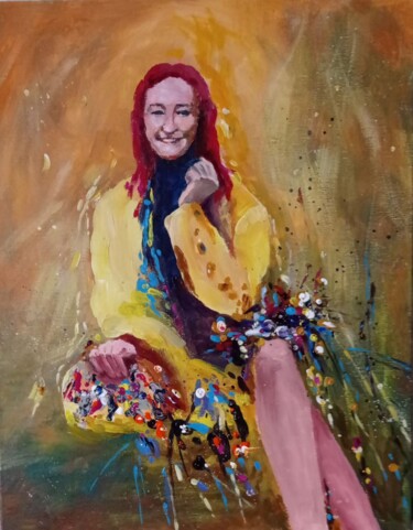 Schilderij getiteld "Ukrainain Lady Lada" door Svitlana Fedas, Origineel Kunstwerk, Acryl