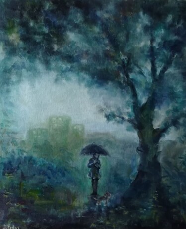 Painting titled "In the fog" by Svitlana Fedas, Original Artwork, Oil