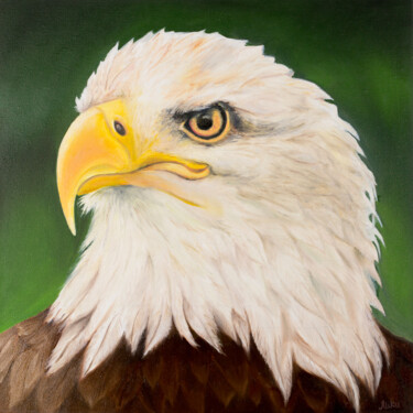 Painting titled "predatory bird" by Svitlana Miku, Original Artwork, Oil