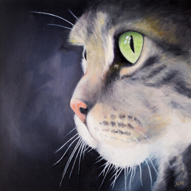 Painting titled "Cat 2" by Svitlana Miku, Original Artwork, Oil