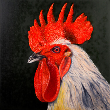 Pittura intitolato "Rooster" da Svitlana Miku, Opera d'arte originale, Olio