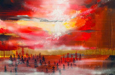 Peinture intitulée "Abstract sunset" par Svitlana Miku, Œuvre d'art originale, Acrylique