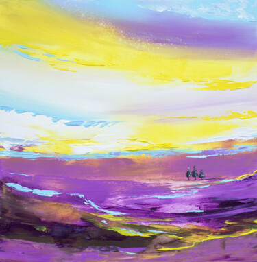 Painting titled "Abstract horizon" by Svitlana Miku, Original Artwork, Acrylic
