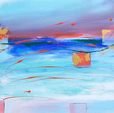 Картина под названием "Abstract horizon 1" - Svitlana Miku, Подлинное произведение искусства, Акрил