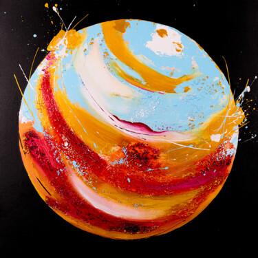Peinture intitulée "One colored circle 2" par Svitlana Miku, Œuvre d'art originale, Acrylique