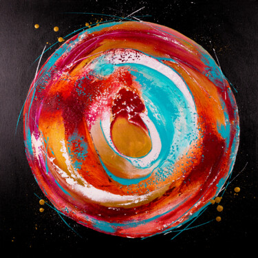 Painting titled "One colored circle 3" by Svitlana Miku, Original Artwork, Acrylic