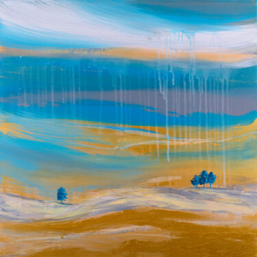 Malerei mit dem Titel "Abstract rainy hori…" von Svitlana Miku, Original-Kunstwerk, Acryl