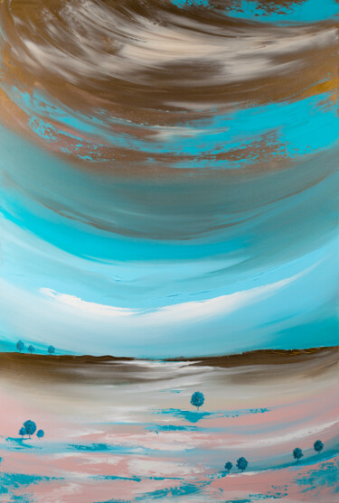 Pittura intitolato "Abstract landscape…" da Svitlana Miku, Opera d'arte originale, Acrilico