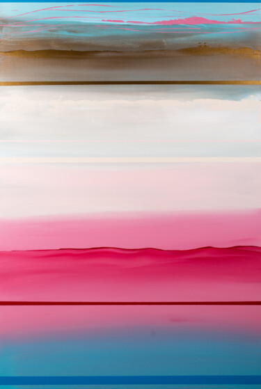 Pittura intitolato "Pink abstract lands…" da Svitlana Miku, Opera d'arte originale, Acrilico
