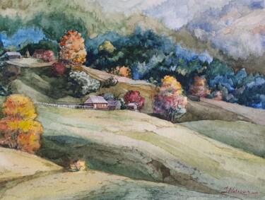Painting titled ""Autumn is coming"" by Svitlana Natarova, Original Artwork, Watercolor