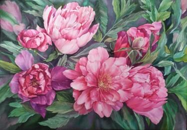 Malerei mit dem Titel "The blooming" von Svitlana Oleksandrova, Original-Kunstwerk, Aquarell