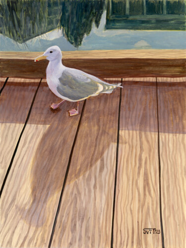 Картина под названием "Seagull_2" - Svitlana Tetokina, Подлинное произведение искусства, Гуашь