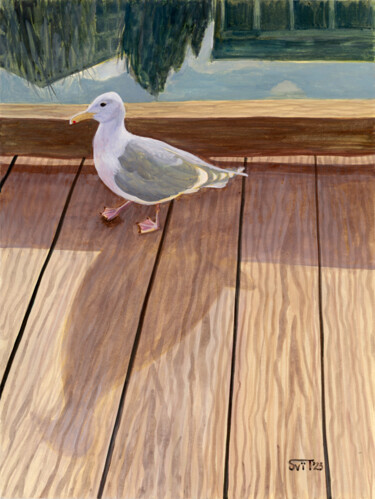 Pintura intitulada "Seagull_2" por Svitlana Tetokina, Obras de arte originais, Guache