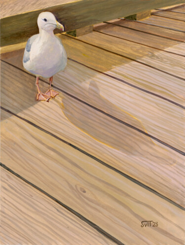 Painting titled "Seagull_3" by Svitlana Tetokina, Original Artwork, Gouache