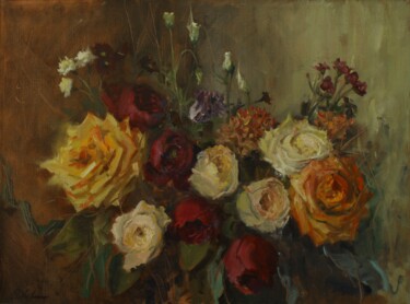 Painting titled "Rose garden" by Svitlana Vol, Original Artwork, Oil