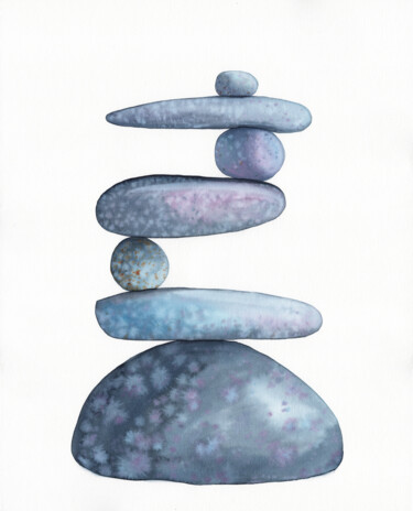 Painting titled "Keep balance 02. Pe…" by Svitlana Yanyeva, Original Artwork, Watercolor