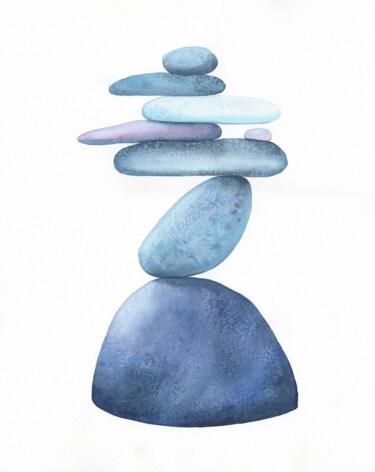 Картина под названием "Keep balance 05. Pe…" - Svitlana Yanyeva, Подлинное произведение искусства, Акварель