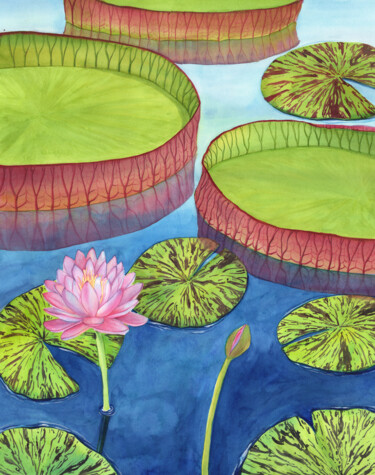 绘画 标题为“Tropical Garden. Po…” 由Svitlana Yanyeva, 原创艺术品, 水彩