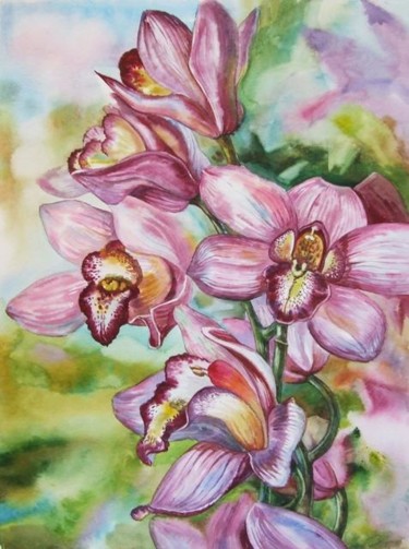 Картина под названием "Орхидея" - Светлана Растегина, Подлинное произведение искусства