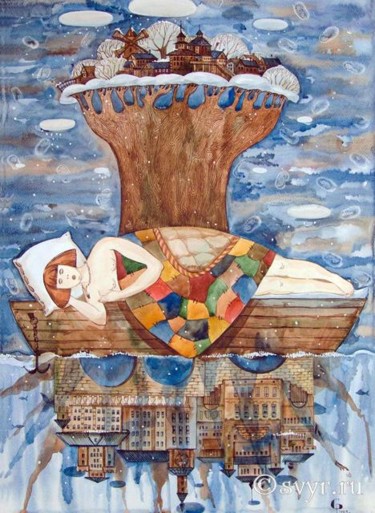 Картина под названием "Сон" - Светлана Растегина, Подлинное произведение искусства