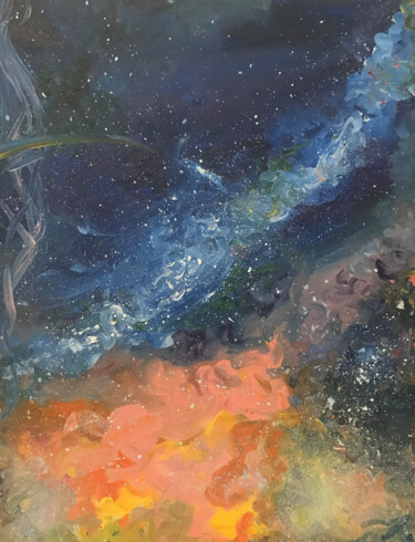 Картина под названием "Space oil painting…" - Maria Swanmoon, Подлинное произведение искусства, Масло