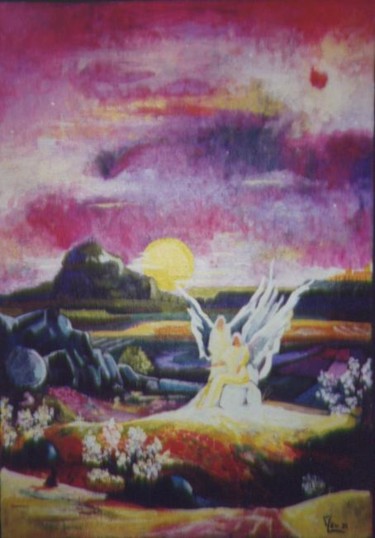 Peinture intitulée "Les anges devant le…" par Emmanuel Fischer, Œuvre d'art originale