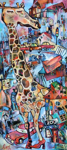 Malerei mit dem Titel "Dreams of the city…" von Nicifor Swiristuhin, Original-Kunstwerk, Öl