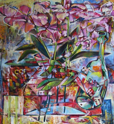 Peinture intitulée "Orchids" par Nicifor Swiristuhin, Œuvre d'art originale, Huile