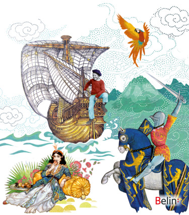 Français 5eme (livre scolaire) Edition Belin Arts numériques intitulée "Français 5eme (livr…" par Hel Swynghedauw (Hel), Œuvre d'art originale, Collages