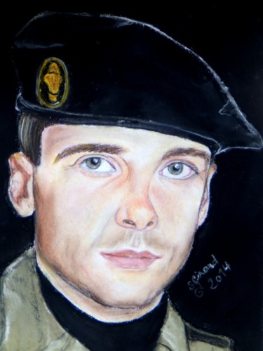 「Le soldat Yvan」というタイトルの描画 Sybartisteによって, オリジナルのアートワーク, チョーク