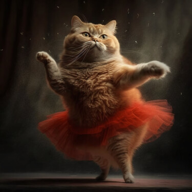 Arte digitale intitolato "Dancing Cat" da Yb Møl, Opera d'arte originale, Fotografia digitale