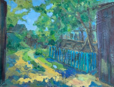 Peinture intitulée "Summer courtyard" par Anastasia Sycheva, Œuvre d'art originale, Huile