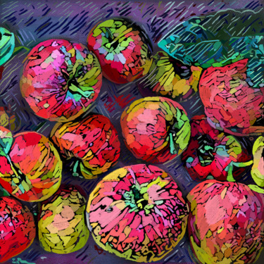 Цифровое искусство под названием "Appetite Apple" - Anastasia Sycheva, Подлинное произведение искусства, Цифровая живопись