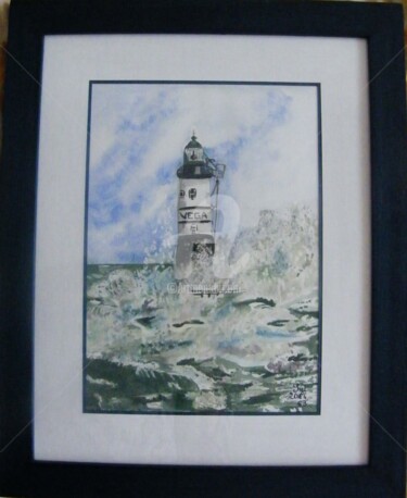 Painting titled "2014-63-le-phare-de…" by Sye, Original Artwork, Watercolor