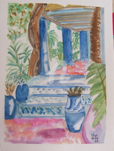 Painting titled "2014-71-majorelle" by Sye, Original Artwork, Watercolor