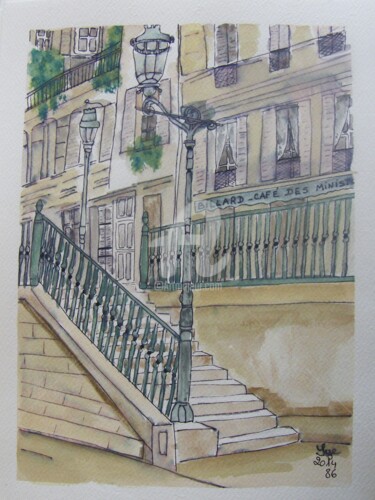 Painting titled "2014-86-st-martin" by Sye, Original Artwork, Watercolor
