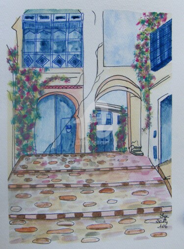 Painting titled "2014-106-sidi-bousa…" by Sye, Original Artwork, Watercolor