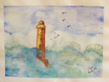 Peinture intitulée "2014-13-le-phare.jpg" par Sye, Œuvre d'art originale, Aquarelle